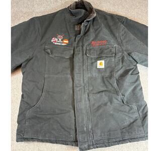 Carhartt Work Jacket Mens Black Duck Arctic Quilted Lined Chore Workwear Size 48